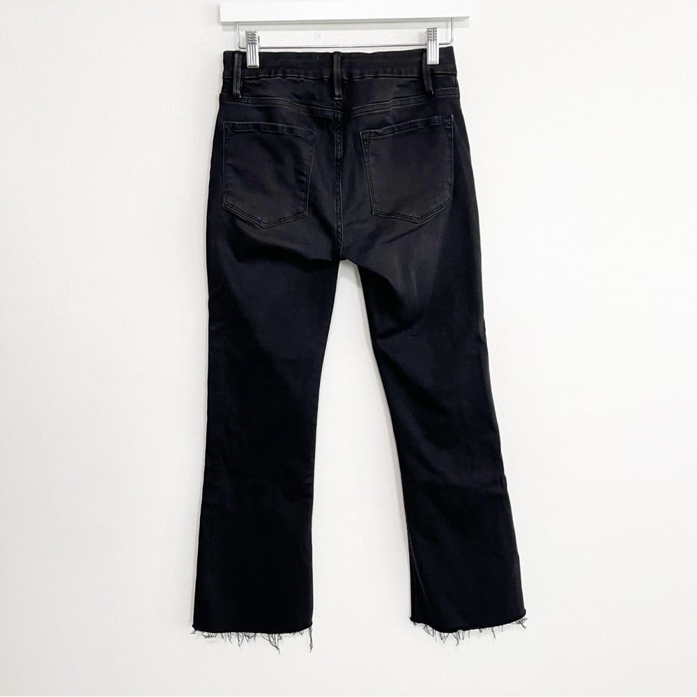 BOGO! FRAME Le Crop Mini Boot Raw Edge in Kerry Black Denim Jeans Size 27 - Picture 8 of 10